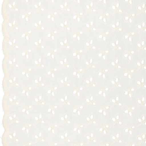[KI-21510-001] Broderie "Rosemary" 2 scallop Borders White