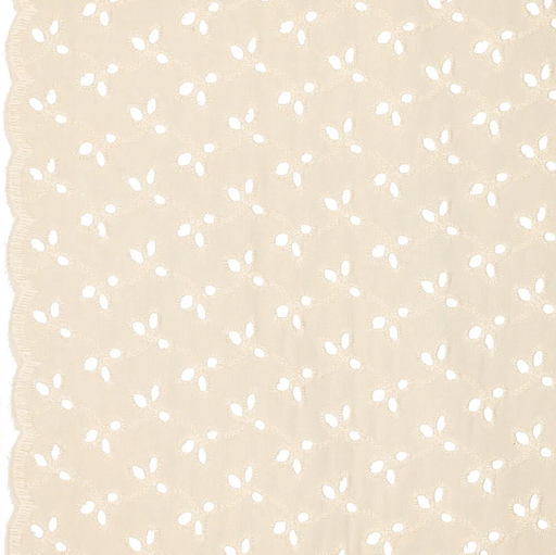 [KI-21510-020] Broderie "Rosemary" 2 scallop Borders Ecru