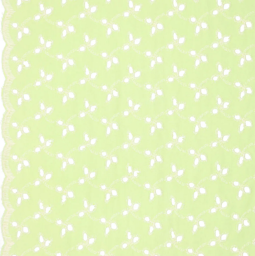 [KI-21510-305] Broderie "Rosemary" 2 scallop Borders Light Green