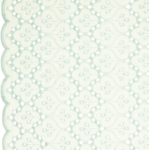 [KI-21511-320] Broderie "Lilian" 2 scallop Borders Munt