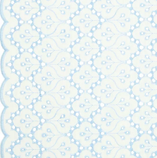 [KI-21511-630] Broderie "Lilian" 2 scallop Borders Light Blue