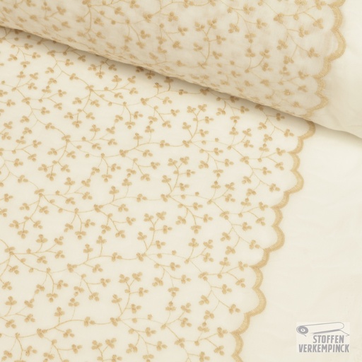 [BEW-1109-03] Broderie 2 Schulpranden Beige