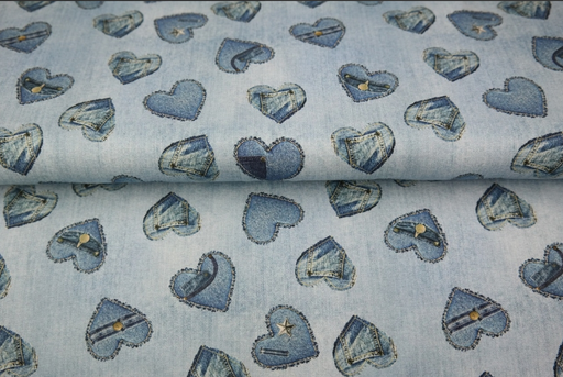 [ST-25292-09] Jersey Digital Jeans Hearts Blue