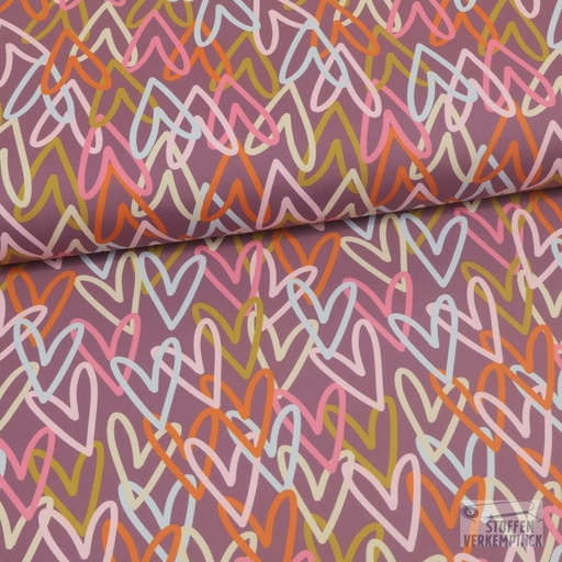 [POL-361008-30] Jersey Super Stretch "Yoga" Hearts 