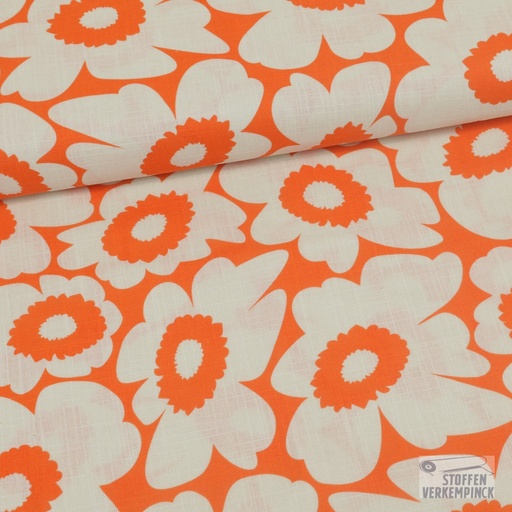 [POL-361009-41] Visco/Lin Flower Power Mandarin/Offwhite