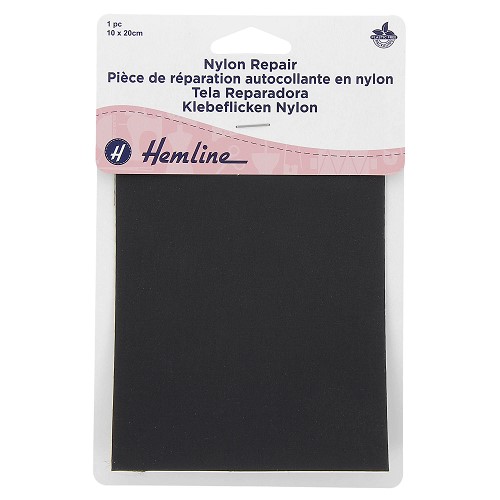 [DI-H689.BLACK] Herstelstuk nylon zelfklevend 10x20cm - Zwart