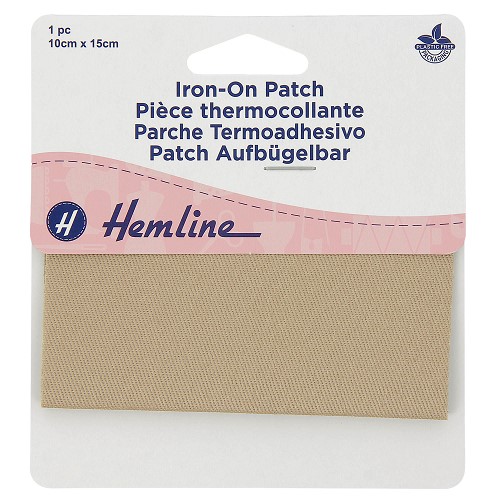 [DI-H690.1.F] Herstelstuk keper polycoton opstrijkbaar 10x15cm - Beige