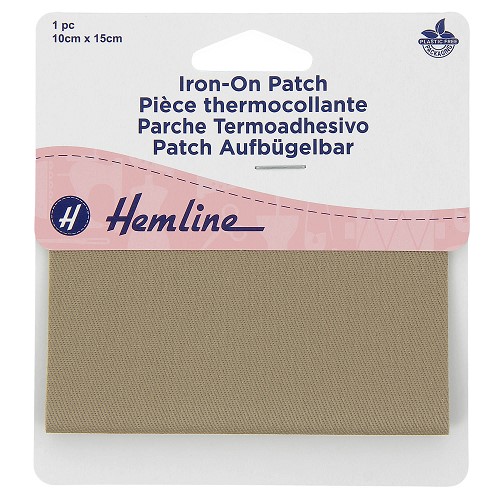 [DI-H690.1.K] Herstelstuk keper polycoton opstrijkbaar 10x15cm - Kaki