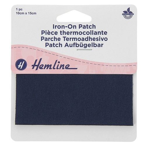 [DI-H690.1.N] Herstelstuk keper polycoton opstrijkbaar 10x15cm - Navy