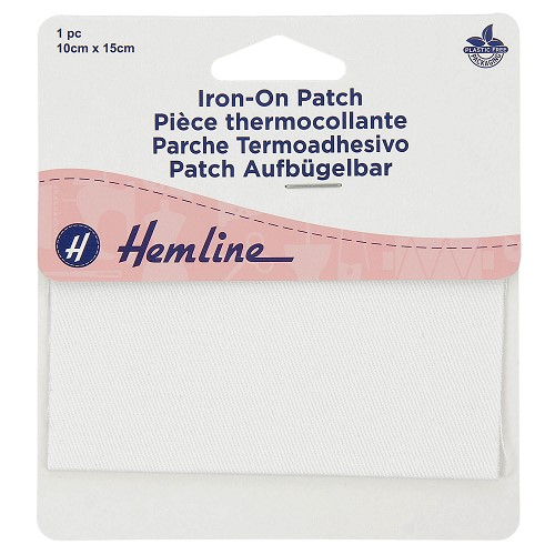 [DI-H690.1.W] Herstelstuk keper polycoton opstrijkbaar 10x15cm - Wit