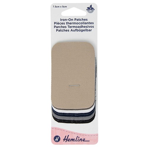 [DI-H690.AC] Herstelstuk keper polycoton opstrijkbaar 7,5x5cm assortiment 10 kleuren
