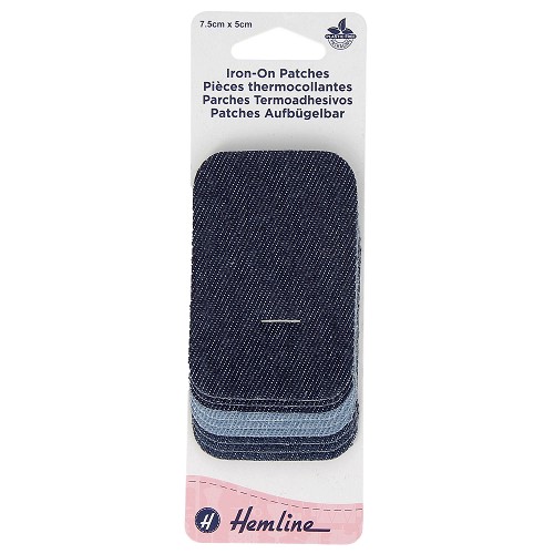 [DI-H690.AD] Herstelstuk jeans polycoton opstrijkbaar 7,5x5cm assortiment 9 stuks