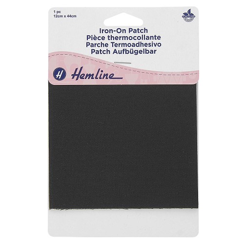 [DI-H690.L.B] Herstelstuk opstrijkbaar 44x12cm - Zwart