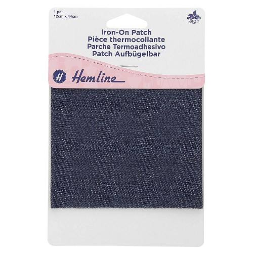 [DI-H690.L.DD] Herstelstuk opstrijkbaar 44x12cm - Donker Jeans
