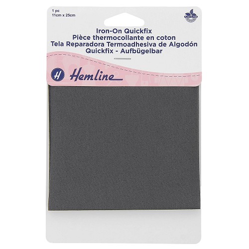 [DI-H692.GREY] Herstelstuk katoen opstrijkbaar 25x11cm - Grijs