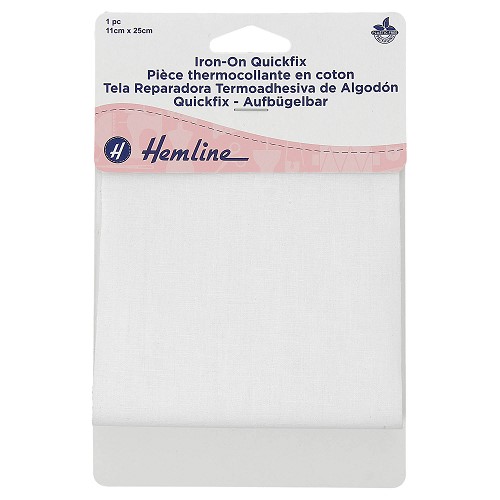 [DI-H692.WHITE] Herstelstuk katoen opstrijkbaar 25x11cm - Wit