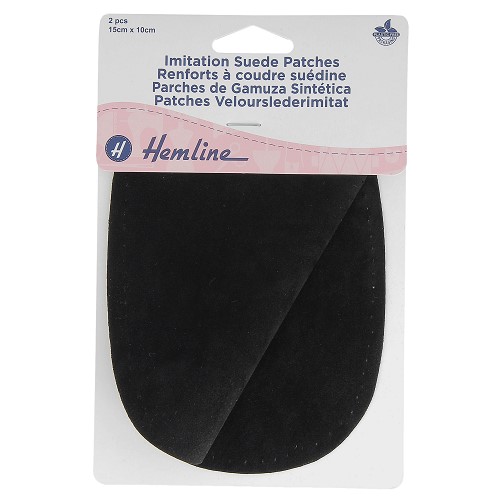 [DI-H699.S.BLK] Kniestukken Suédine 15x10cm - Zwart