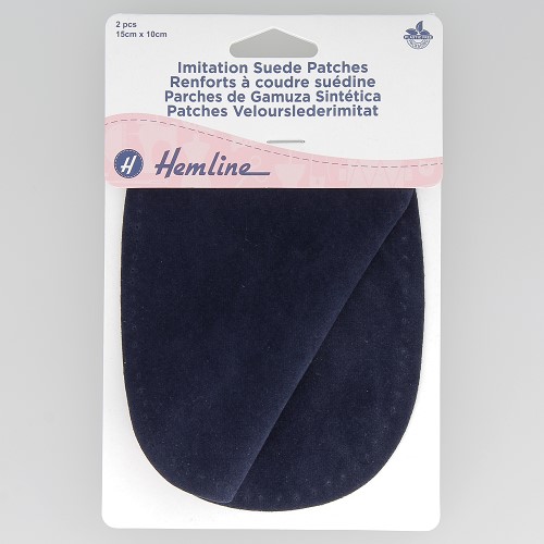 [DI-H699.S.NVY] Kniestukken Suédine 15x10cm - Navy