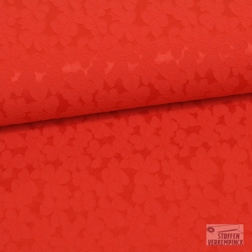 [BI-150264-83] Breedtestretch Flowered Jacquard Red