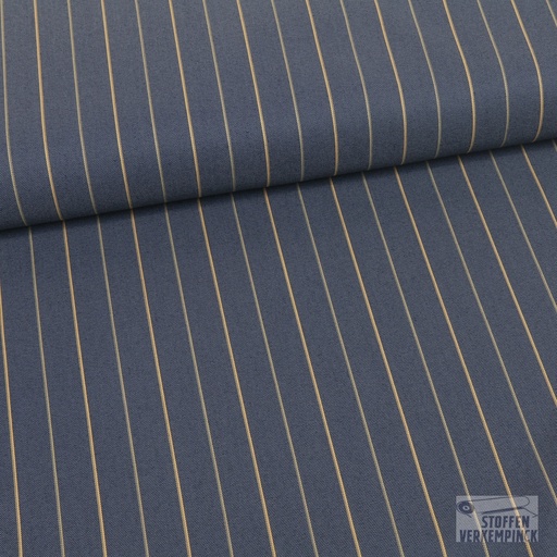 [BI-150115-15] Breedtestretch 2 cm. Pinstripe Jeansblue