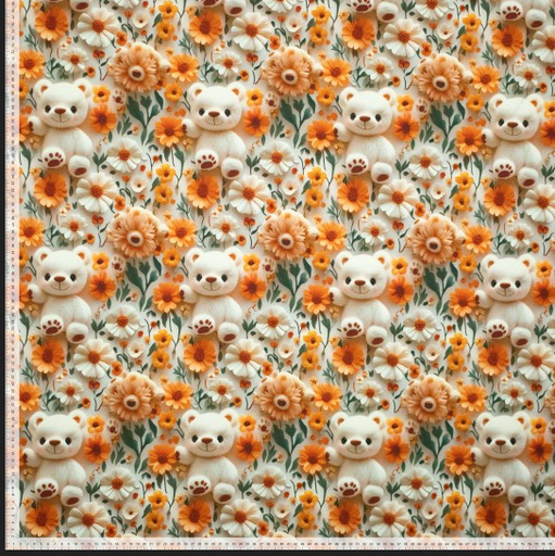 [POL-923476-60] Jersey 3D Bears & Flowers