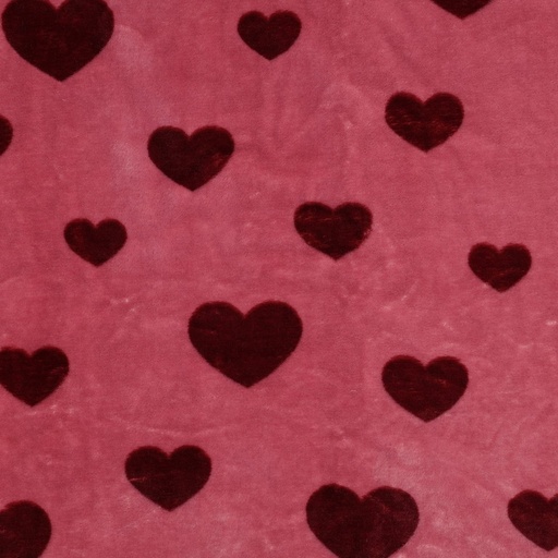 [VE-05413-011] Wellness Fleece Hearts Dark Rose/Wine