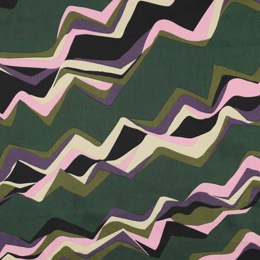 [VE-05435-002] Cotton Satin Abstract Green