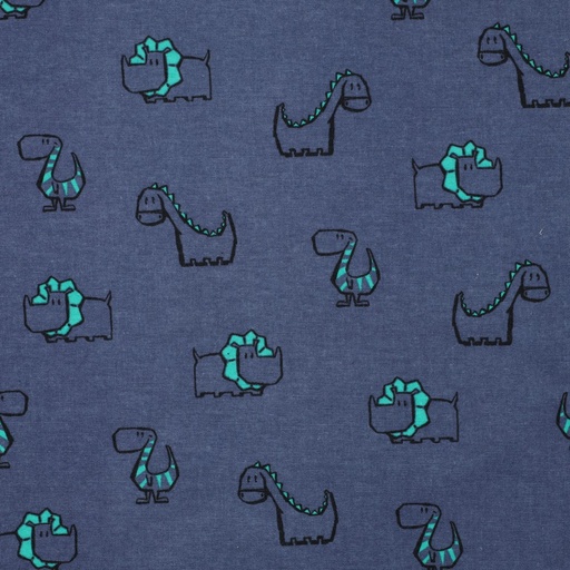 [VE-05078-020] Flanel Dinos Jeansblue