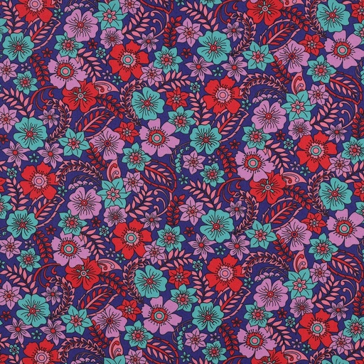 [VE-05206-002] Fine Poplin Floral Marine