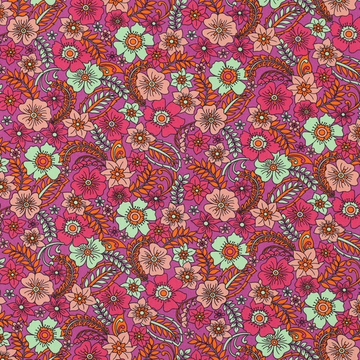 [VE-05206-005] Fine Poplin Floral Fuchsia