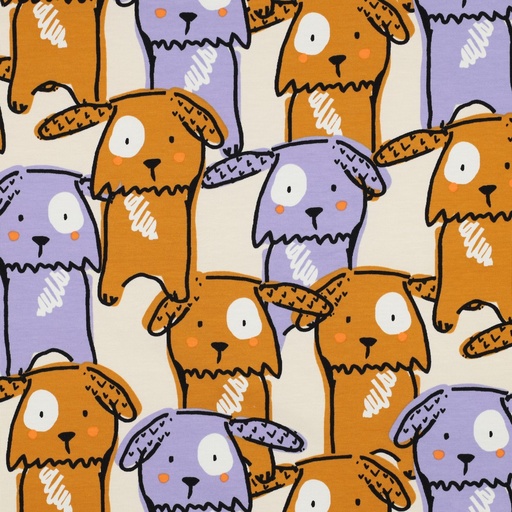 [VE-05097-002] Jersey Dogs Ecru