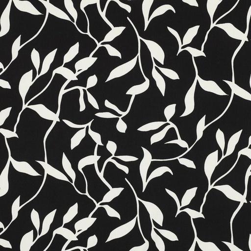 [VE-05239-001] Viscose Radiance Leaves Off White/Black
