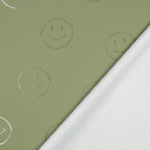 [VE-05398-006] Raincoat Happy Faces Army Green