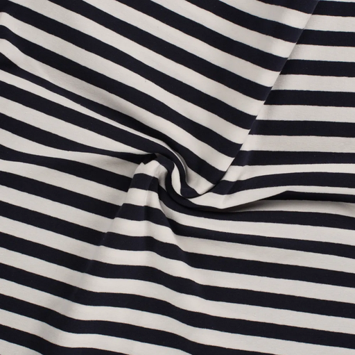 [QT-KC3009-008] Jersey Katoen Yd Stripe 1 cm. White/Navy