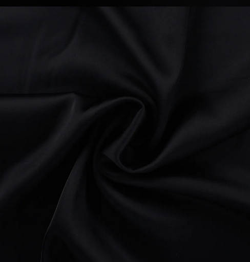[QT-MR1106-690] Viscose Satin Uni Black