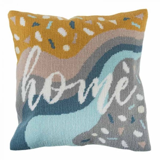 [DI-GCS84] Borduurpakket Kussen 40cm x 40cm Home incl kussenrug met rits 