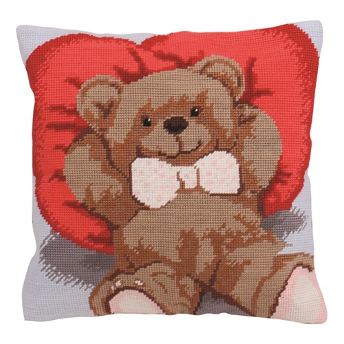[DI-GCS140] Borduurpakket Kussen 40cm x 40cm Ted incl kussenrug met rits 