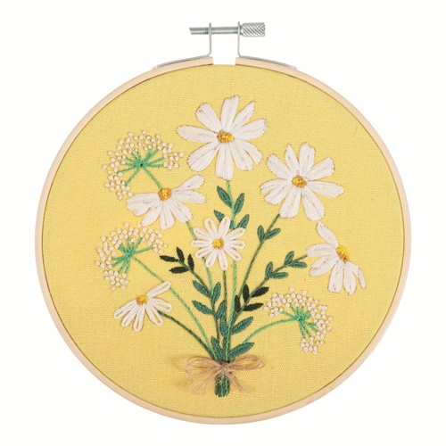 [DI-TCK052] Borduurpakket met borduurring 15cm Daisies
