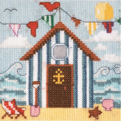 [DI-GCS172] Mini kruissteek kit 13cm x 13cm Beach Hut