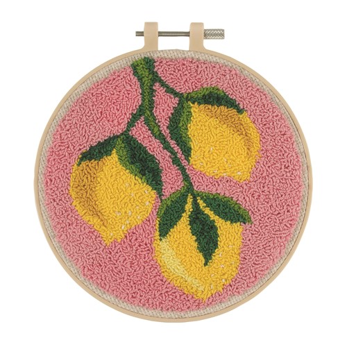 [DI-GCK142] Punch Needle Kit met borduurring 15,2cm Lemons