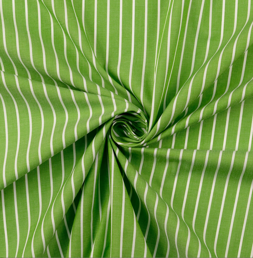 [HE-210902-5033] Katoen 1cm. streep Green/White  