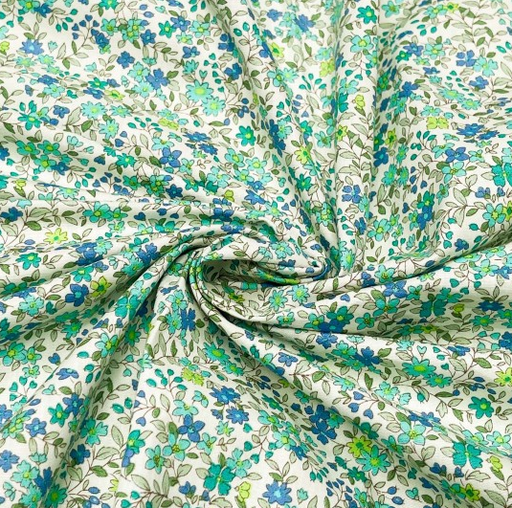 [POL-310360-90] Poplin Delicate Flowers Jade