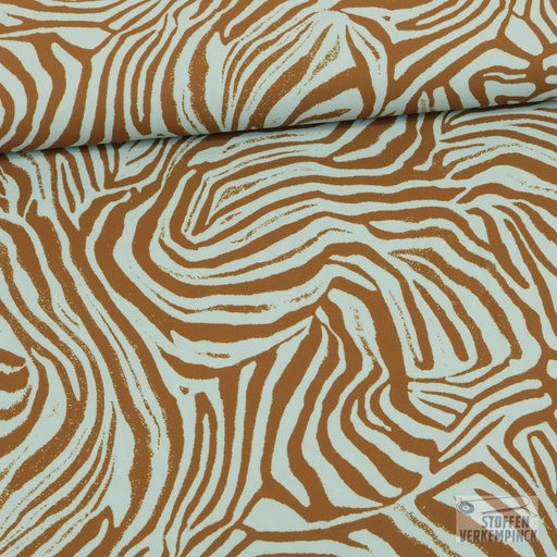 [BI-150184-23] Polyester Stretch Zebra Blue/Brown