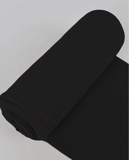 [MU-4996-69] Boordstof Zware rib Black