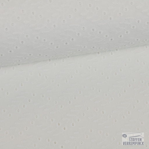 [MC-BATISTA BROD FLOR-0000] Katoenen Broderie Takjes Wit