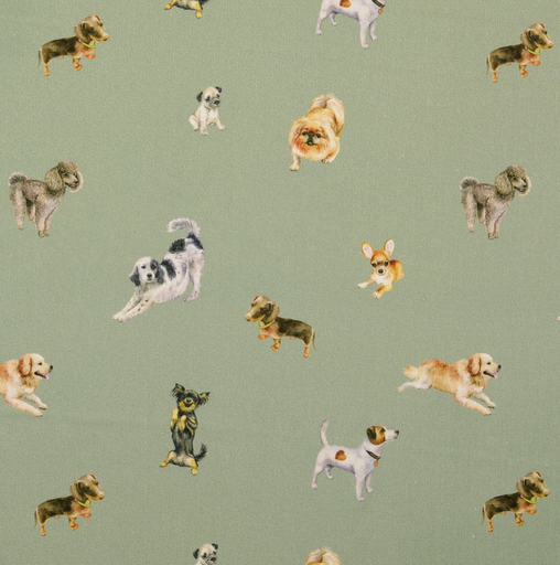 [HE-211843-0005] Cotton Digital Hondjes Groen