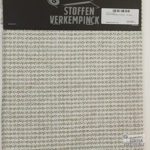 [LOC-T54-005] Chenille Meubelstof Padstow - Offwhite