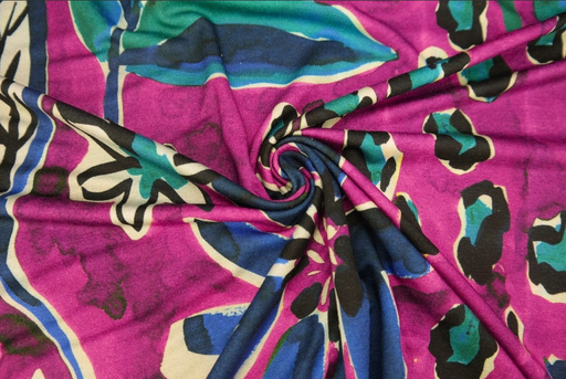 [ST-25823-12VI] Jersey Viscose Digital Giant Floral Dark Fuchsia