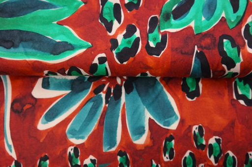 [ST-258323-13VI] Jersey Viscose Digital Giant Floral Terra