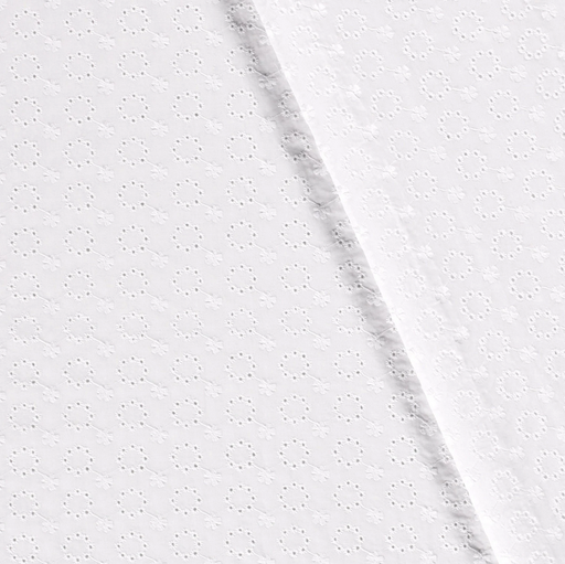 [NO-21013-050] Broderie Bloemetjes Wit 